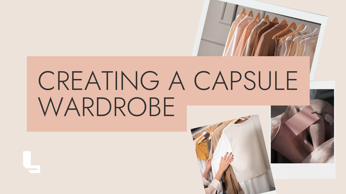 Soft neutral capsule wardrobe made of linen and cotton garments on hangers, illustrating minimalist wardrobe planning with natural fabrics for women in Australia.