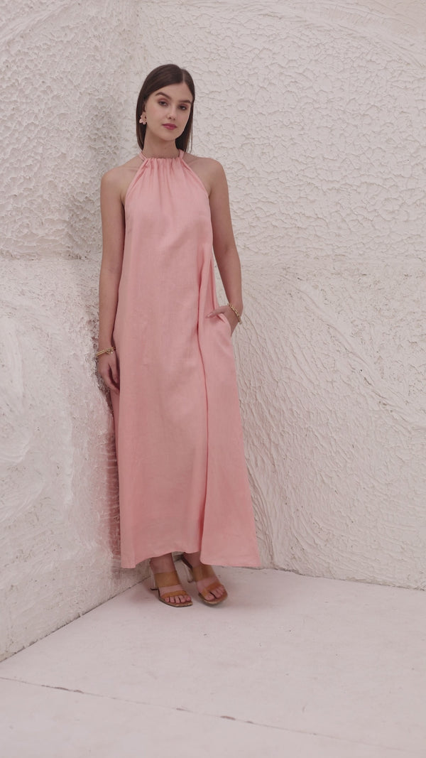 linen halter dress online